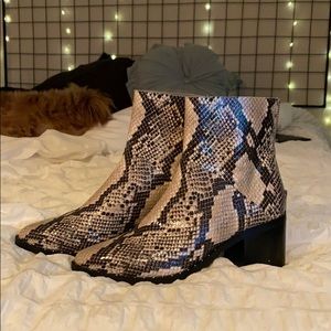 snake skin ankle boot